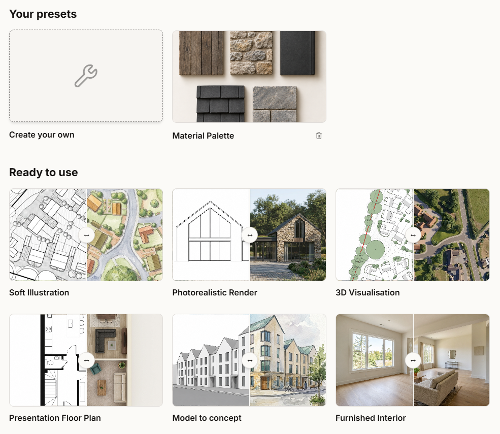 Planlift Presets tab